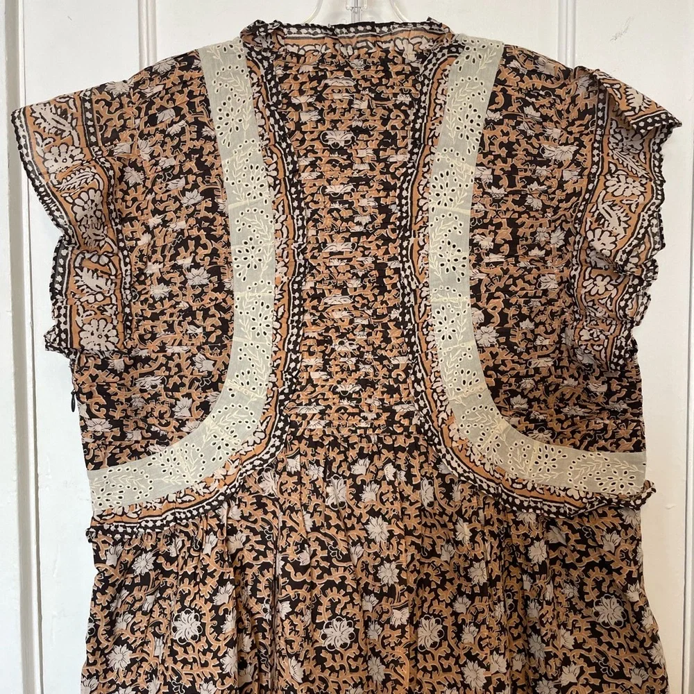 Sea New York Brown and Cream Dress with Lace Detail - Picture 8 of 12